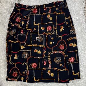 Petite sophisticate vintage silk skirt chain bag pattern size 10